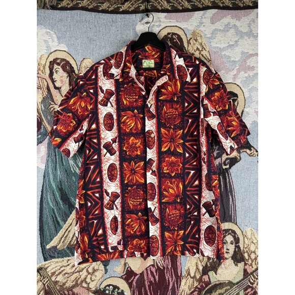 Vintage 60's Ui-Maikai Tiki Lounge Aloha Hawaiian Shirt Mens Medium* - Picture 1 of 7